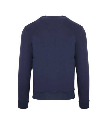 Mens Small Logo Crew Neck Long-sleeved Sweatshirt Navy Aquascutum
