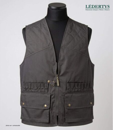 LEDERTYS LY0207 — Gilet de chasse sans manches vert : l'équipement fonctionnel à cartouchière 16 tubes