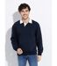 Sweat shirt avec col polo contrasté-1