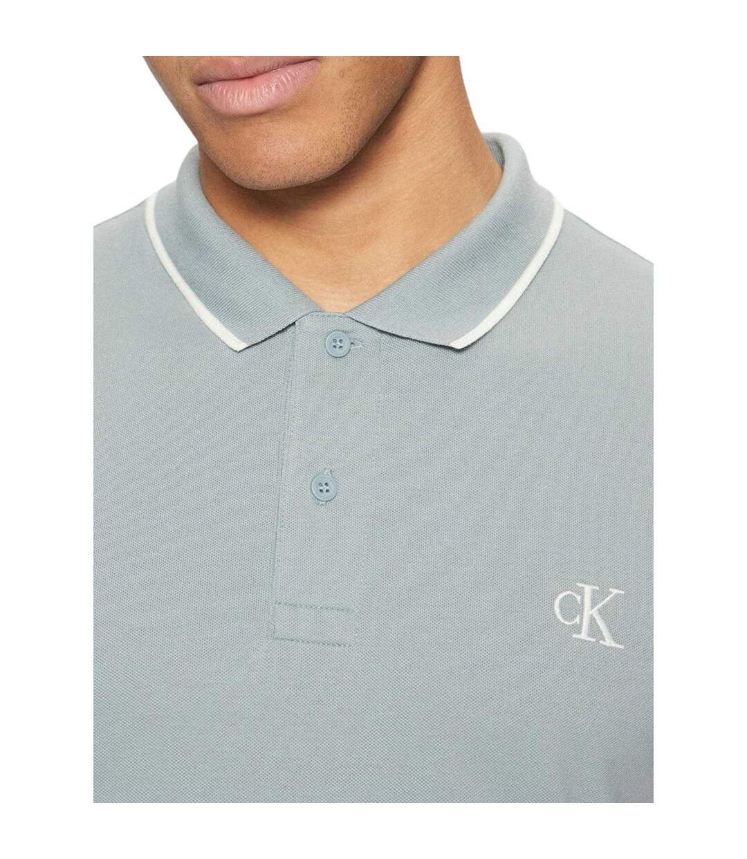 Polo Jeans Homme Gris Vert Calvin Klein-4