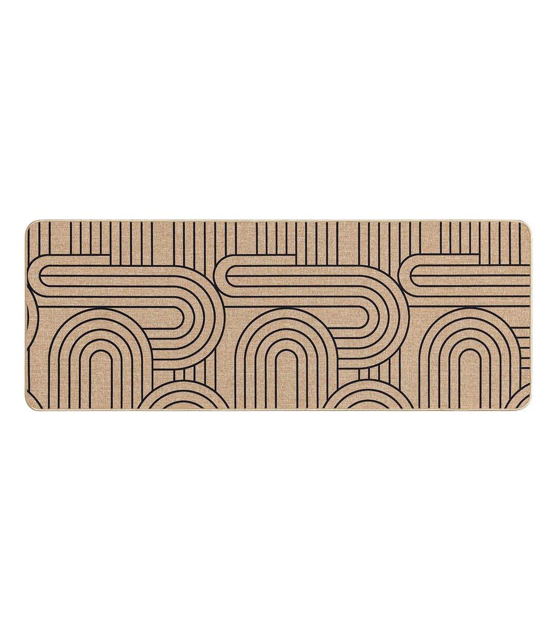Tapis Déco Imprimé Modul 45x120cm Naturel & Noir-1