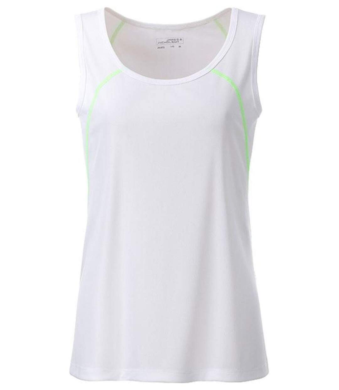 Débardeur running respirant - Femme - JN493 - blanc et vert vif-1