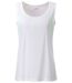 Débardeur running respirant - Femme - JN493 - blanc et vert vif