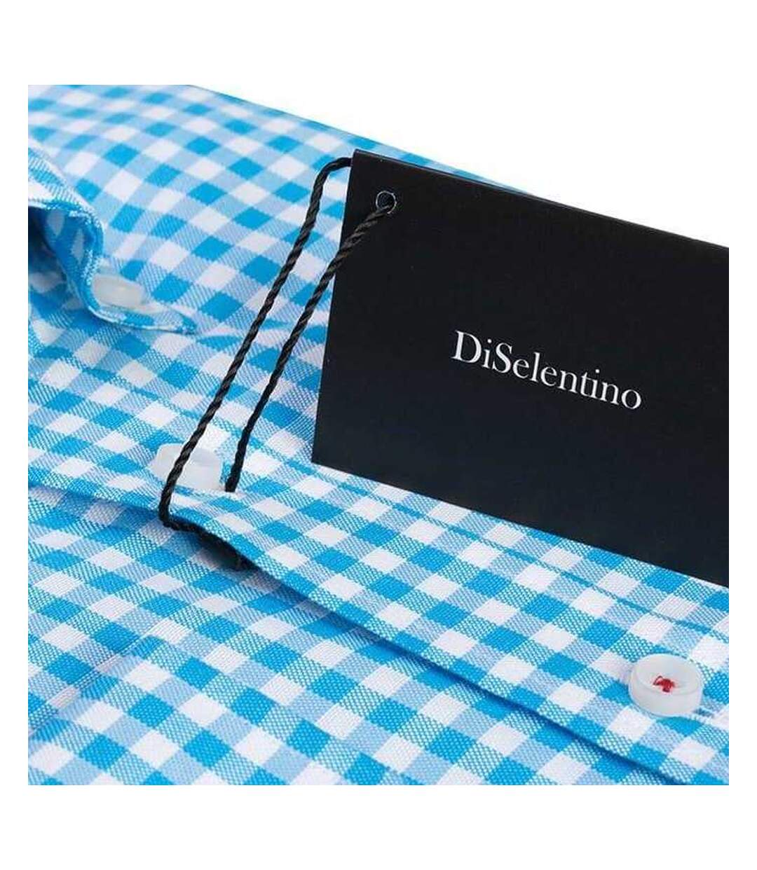 Chemise Motif/style À Carreaux Santorini Homme Turquoise Vif Di Selentino-4