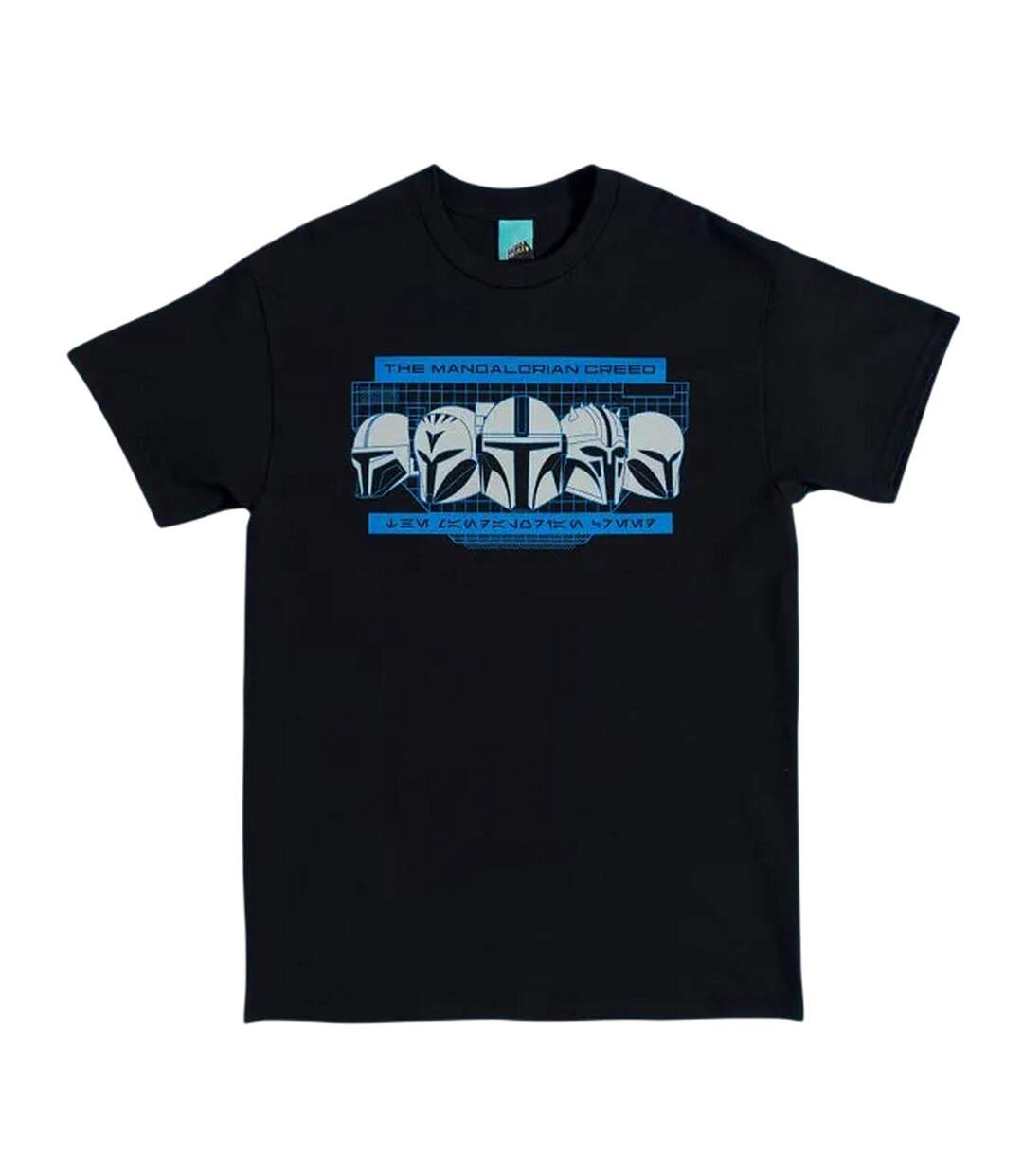 Unisex Adult Printed T-shirt Black Blue Star Wars The Mandalorian-1