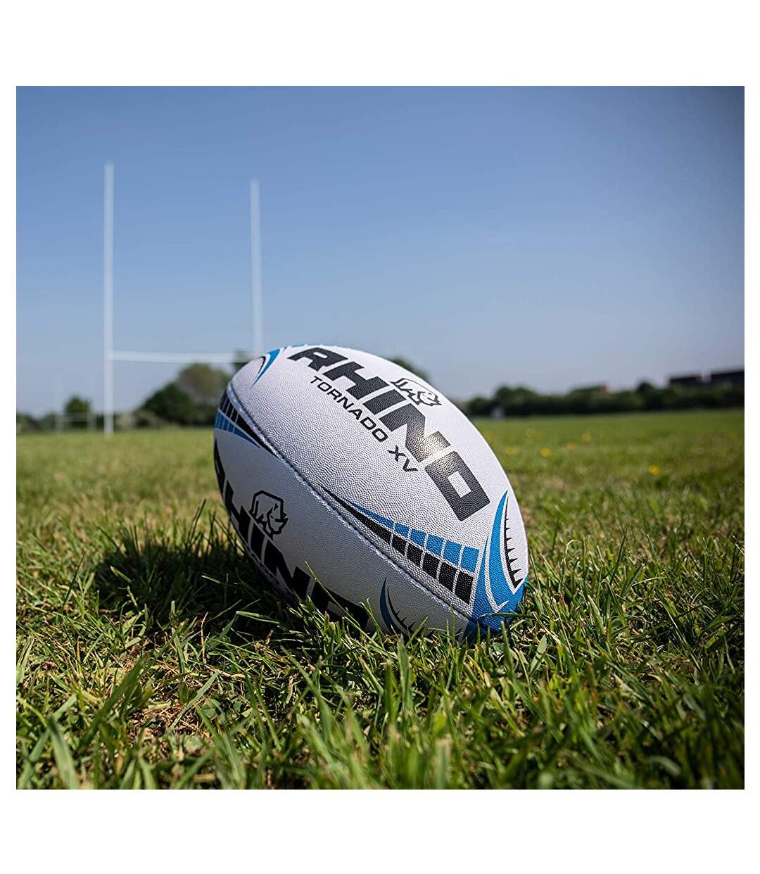 Ballon De Rugby Tornado Taille 5 Blanc Rhino-2