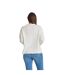 Womens/ladies Pocket Crew Neck Sweater Top Cream Be You-3
