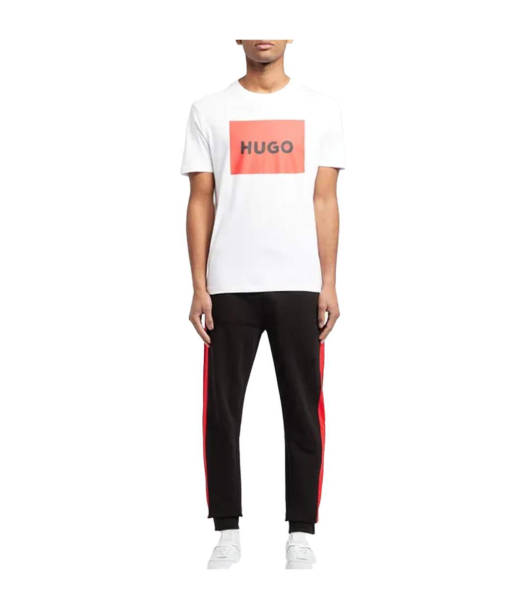 Mens Dulive Box Logo T-shirt White Hugo-4