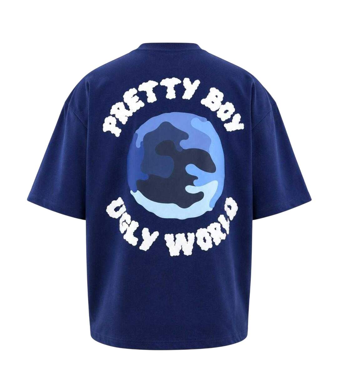 T-shirt Oversize Homme Du Nouveau Monde Bleu Marine Pretty Boy Ugly World-2