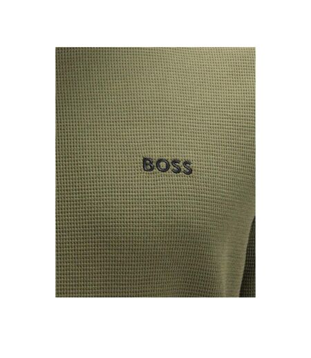 Mens Waffle Knit Structured Pyjama Top Green Boss