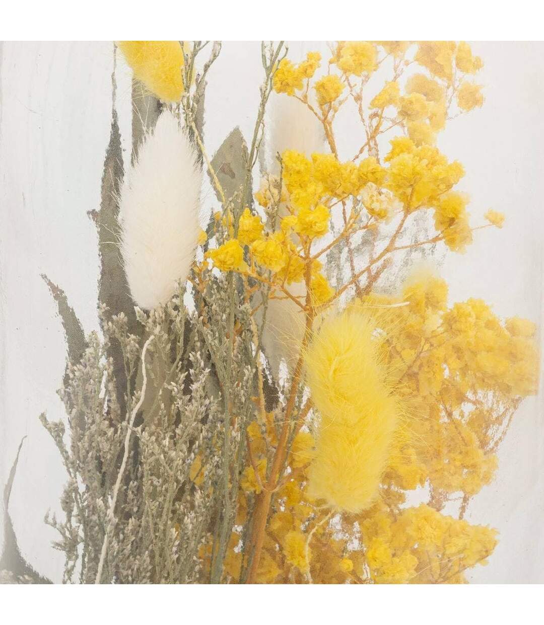 Bouteille Déco Fleurs Séchées 45cm Jaune-2