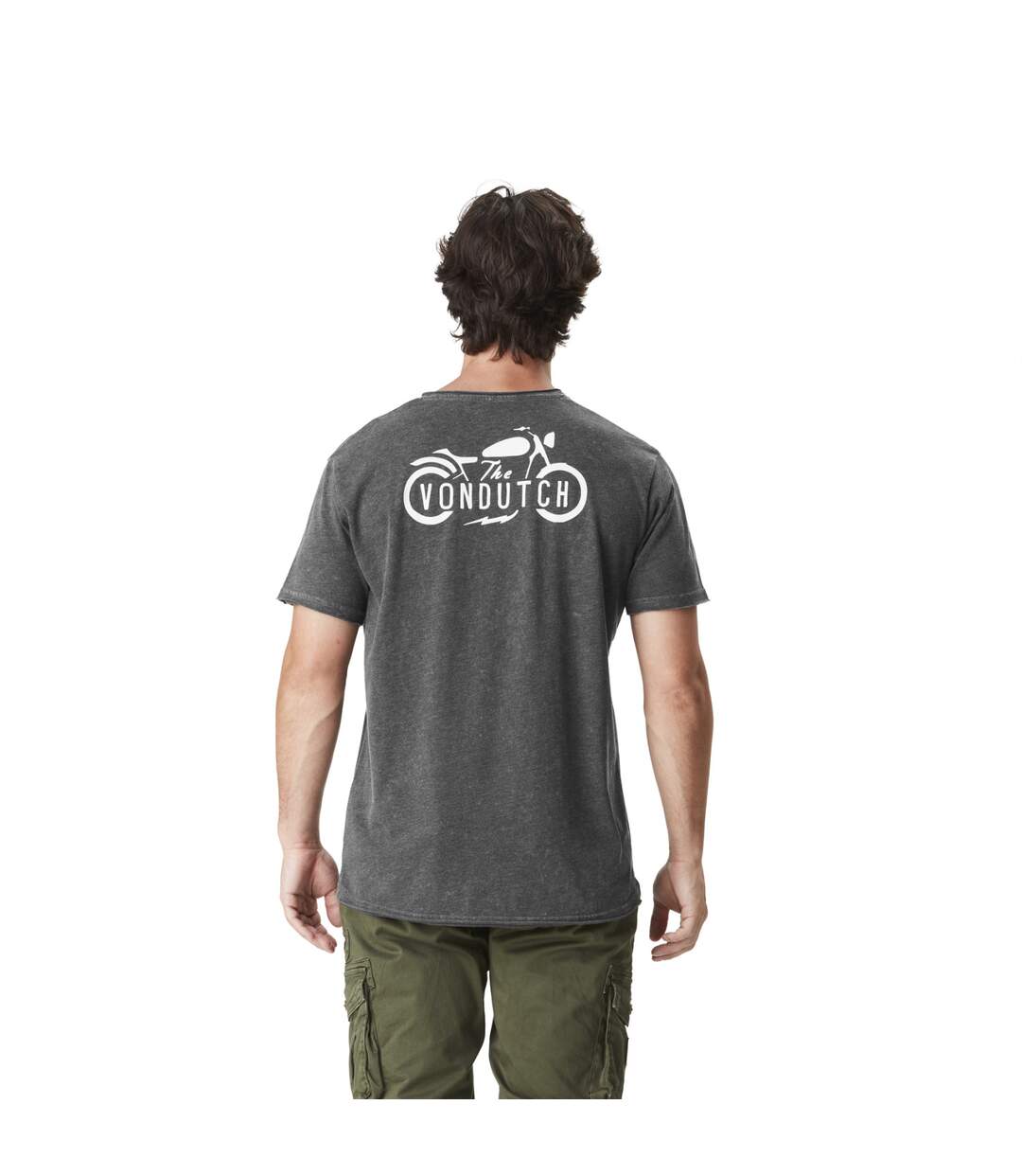 T-shirt homme col V en burnt out avec print Mott Vondutch-3