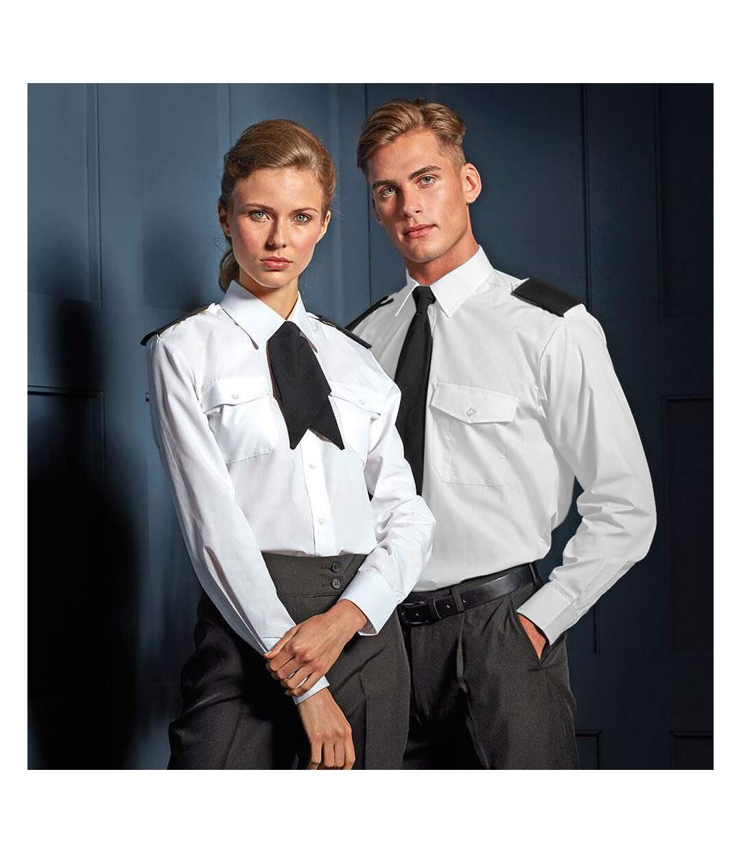 Chemise De Pilote À Manches Longues Homme Blanc Premier-2