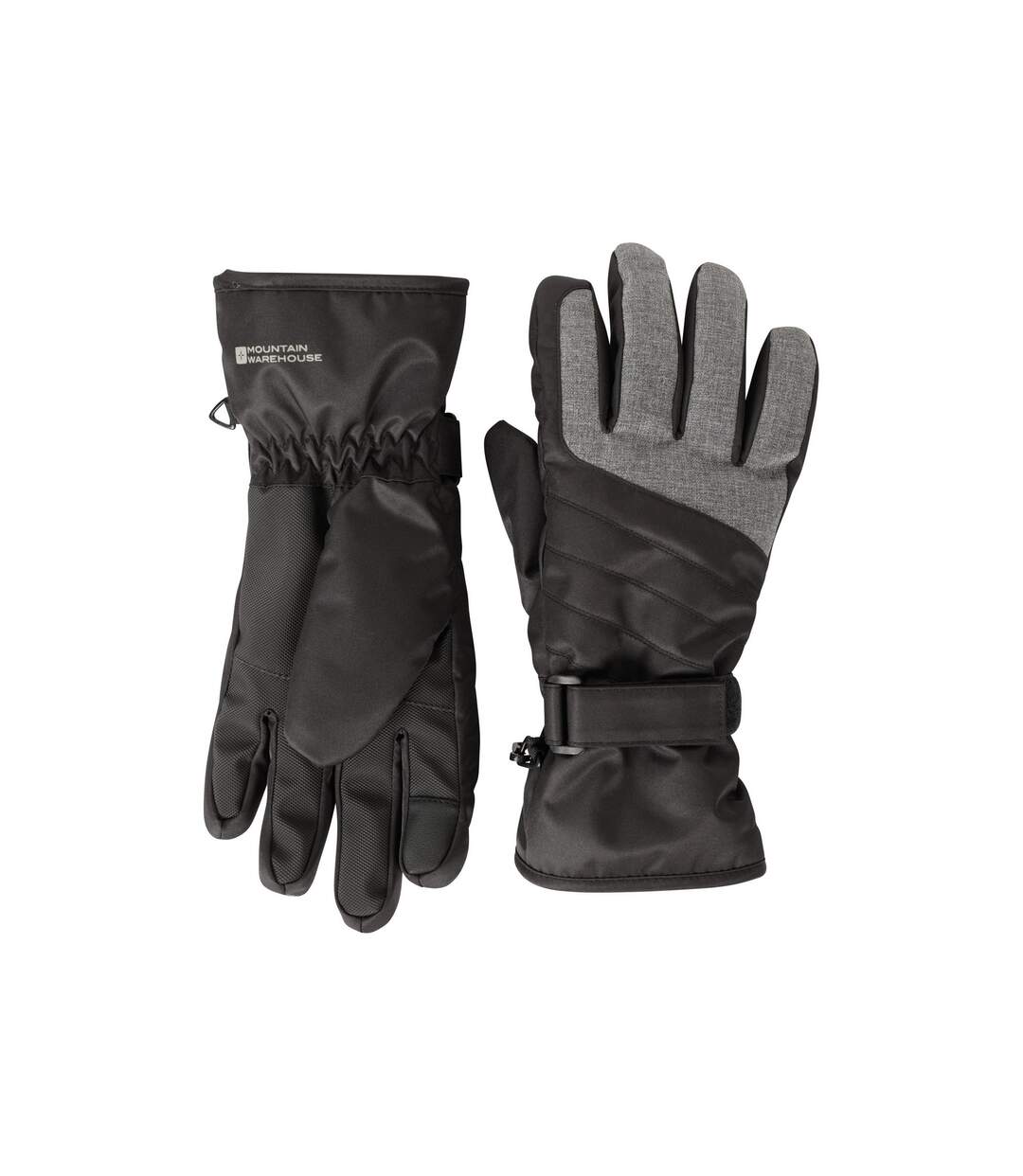 Womens/ladies Glide Waterproof Ski Gloves Jet Black Mountain Warehouse-3