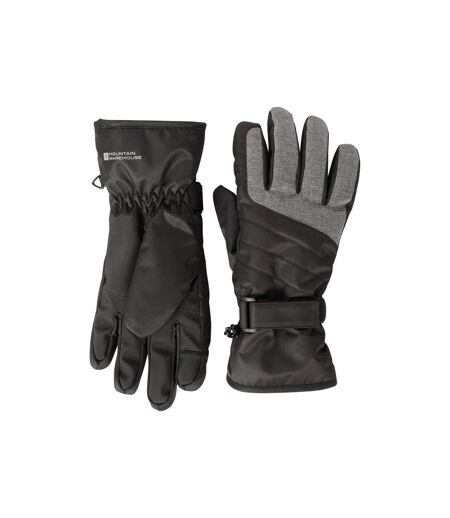 Womens/ladies Glide Waterproof Ski Gloves Jet Black Mountain Warehouse