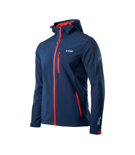 Veste Softshell Caen Homme Bleu Marine Orange Rouge Hi-Tec