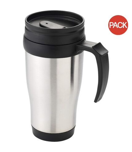 Bullet Sanibel Insulated Mug (Pack of 2) (Silver/Solid Black) (12 x 18 x 8 cm) - UTPF2463