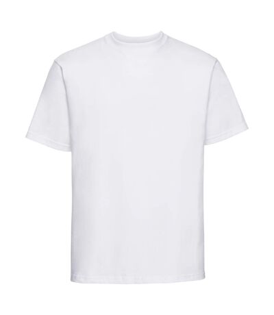 Europe t-shirt épais à manches courtes 100% coton homme blanc Russell