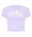 Womens/ladies Squad Cropped T-shirt Violet Puma-1