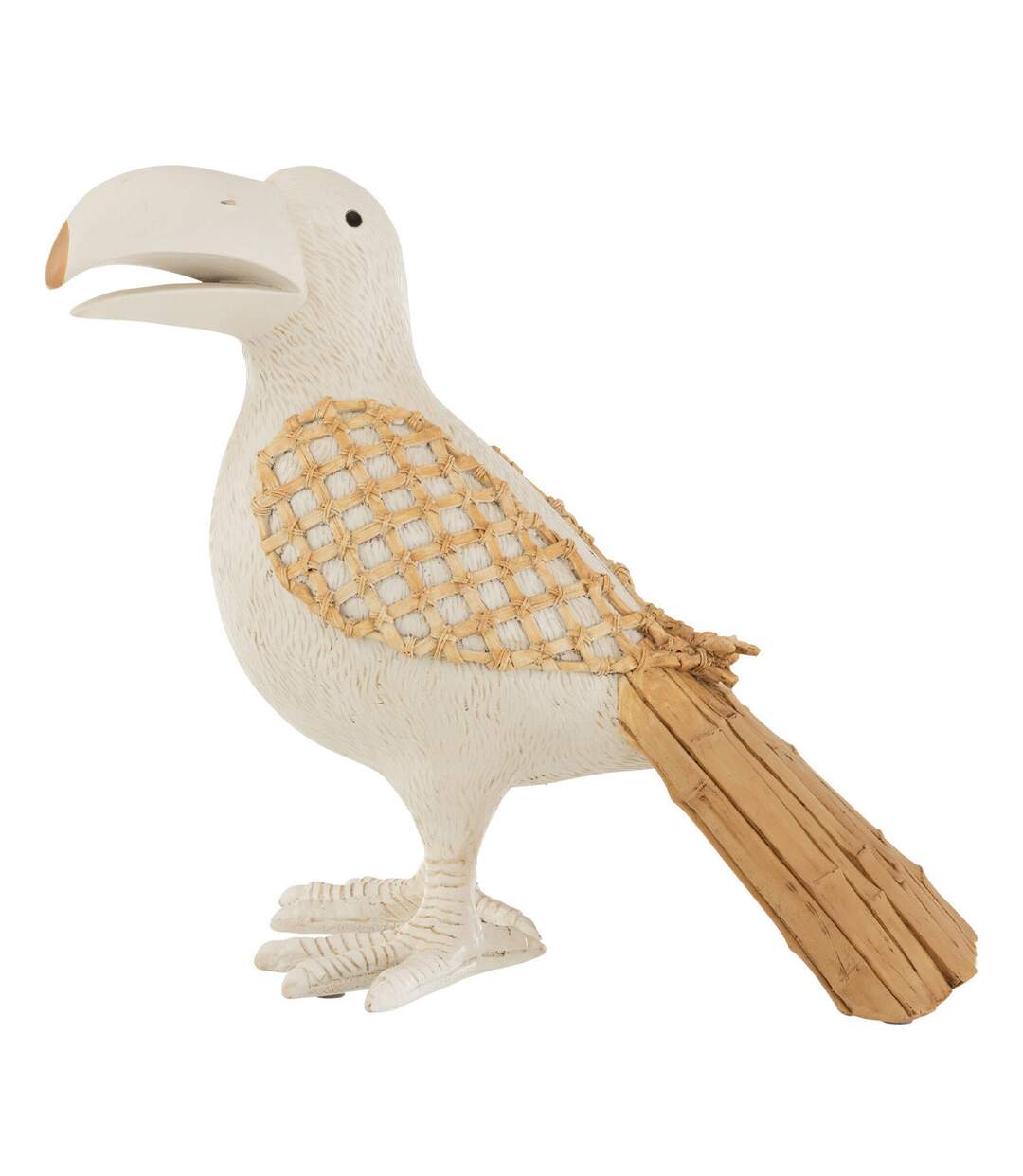 Statuette Déco Toucan 38cm Blanc & Naturel-1
