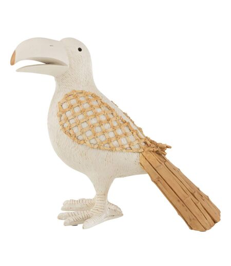 Statuette Déco Toucan 38cm Blanc & Naturel