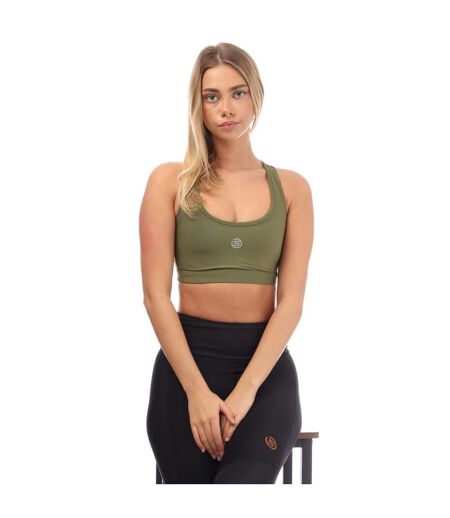 Womens/ladies Series-3 Active Sports Bra Khaki Green Skins