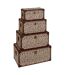 Lot de 4 Malles de Rangement Léopard Telna 56cm Marron-1