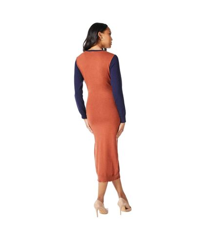 Robe mi-longue femme bleu marine Principles