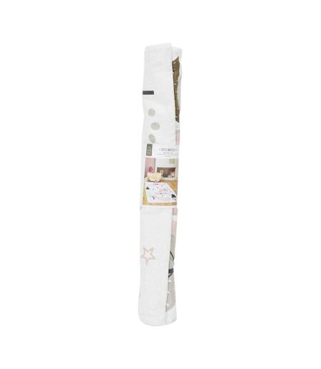 Tapis jeu enfant en coton 140x70 cm Marelle girly