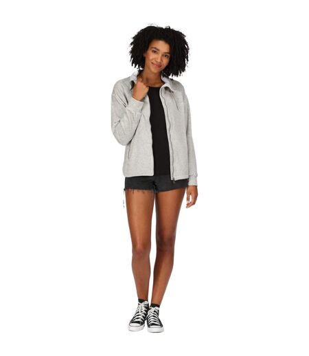 Womens/ladies Jessalyn Velour Full Zip Fleece Jacket Paloma Grey Marl Regatta