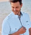 Men's Mediterranean Shirt - Sky Blue Atlas For Men