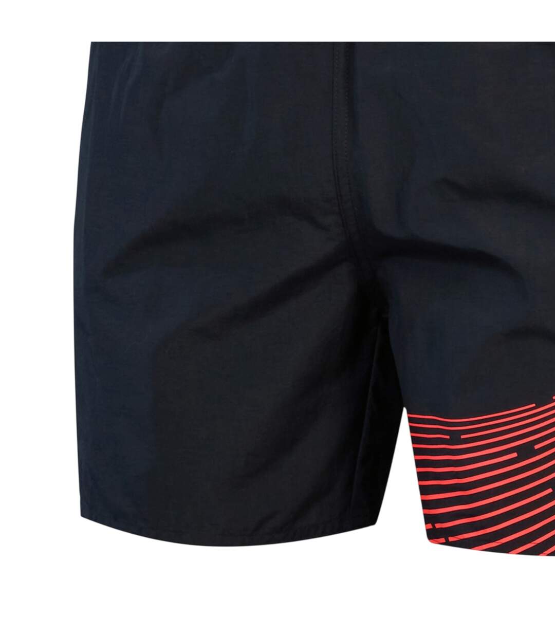 Mens Medley Cut Line Logo Swim Shorts Black Red Speedo-3