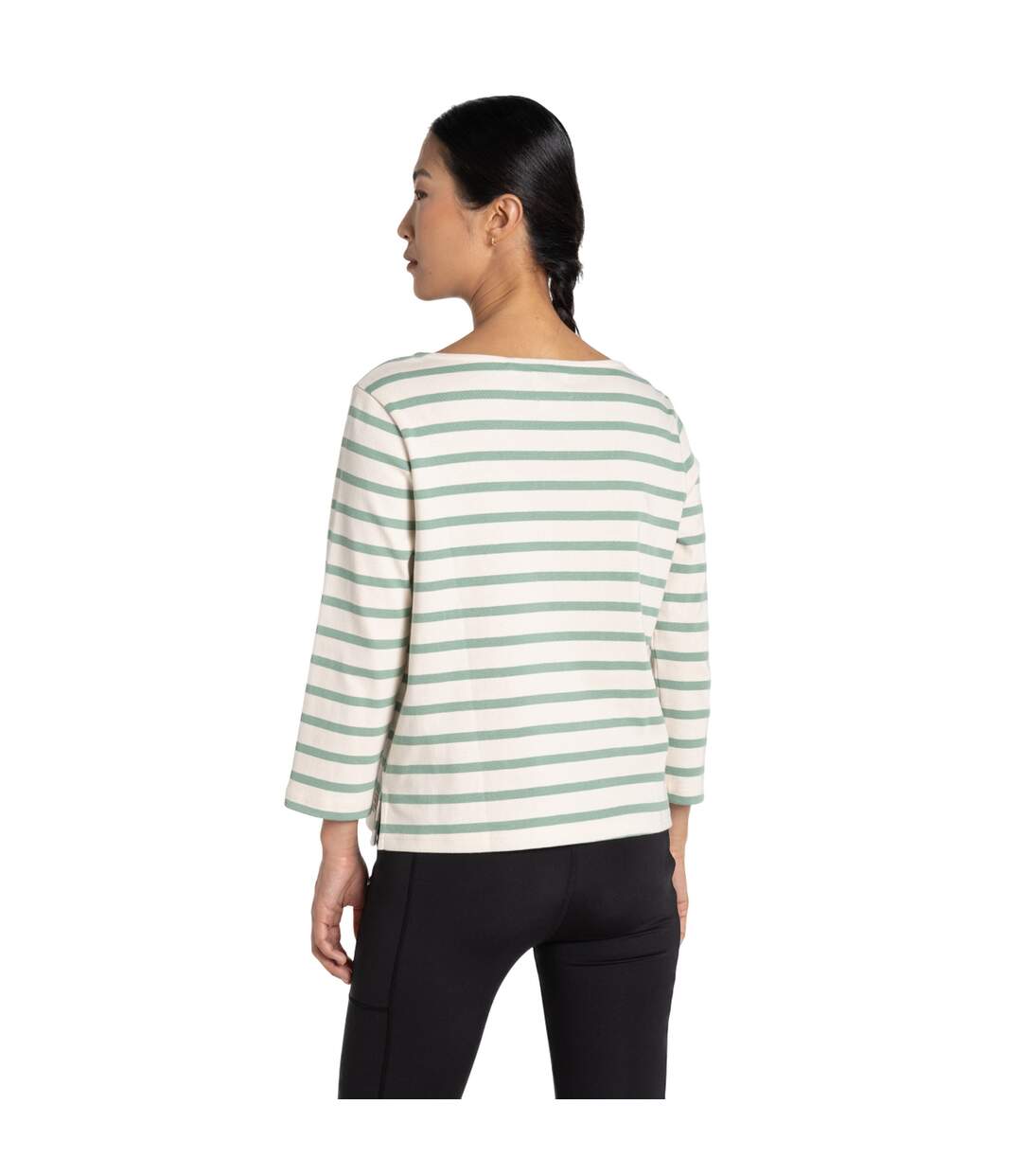 Womens/ladies Painne Stripe Long-sleeved Top Pale Pistachio Craghoppers-3
