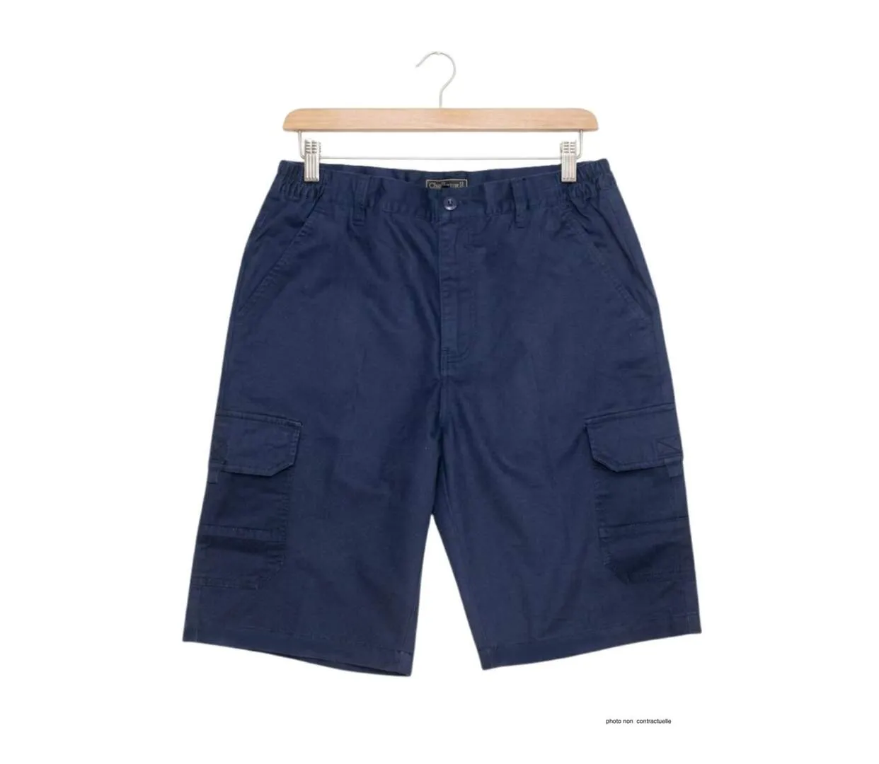 CHALLENGER INCA5 : Bermuda homme bleu marine en coton à taille élastiquée ultra-confortable-2