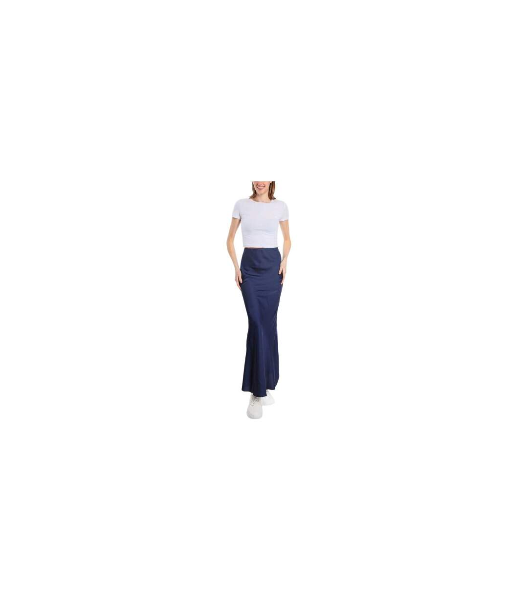 Jupe Mi-longue Femme Bleu Marine Be You-1