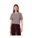 T-shirt Style À Rayures Femme Rouge Bordeaux Lacoste-1