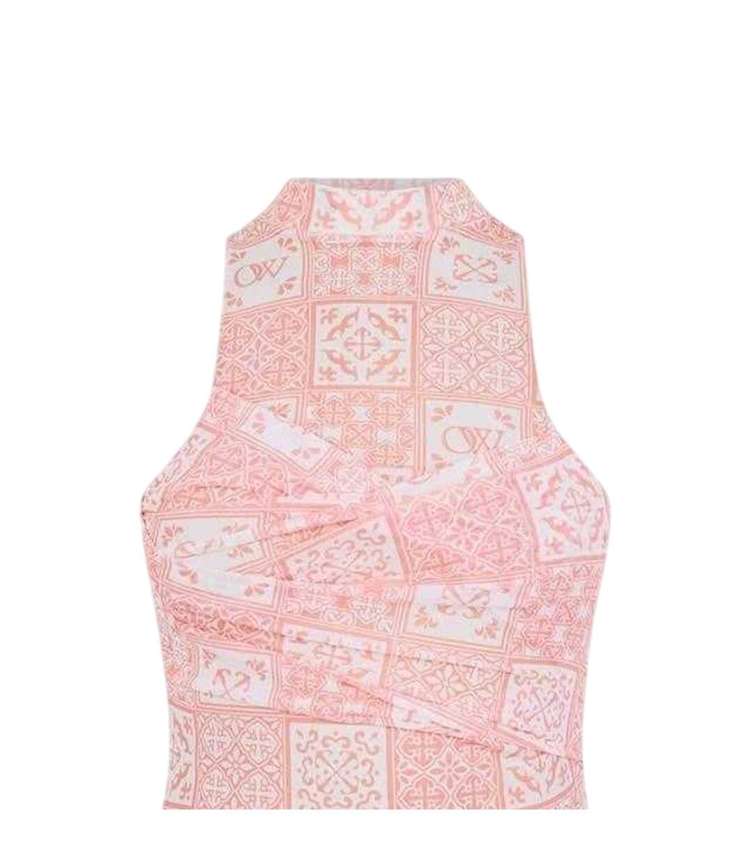 Womens/ladies Tulle High Collar Slip Dress Pink White Off White-3