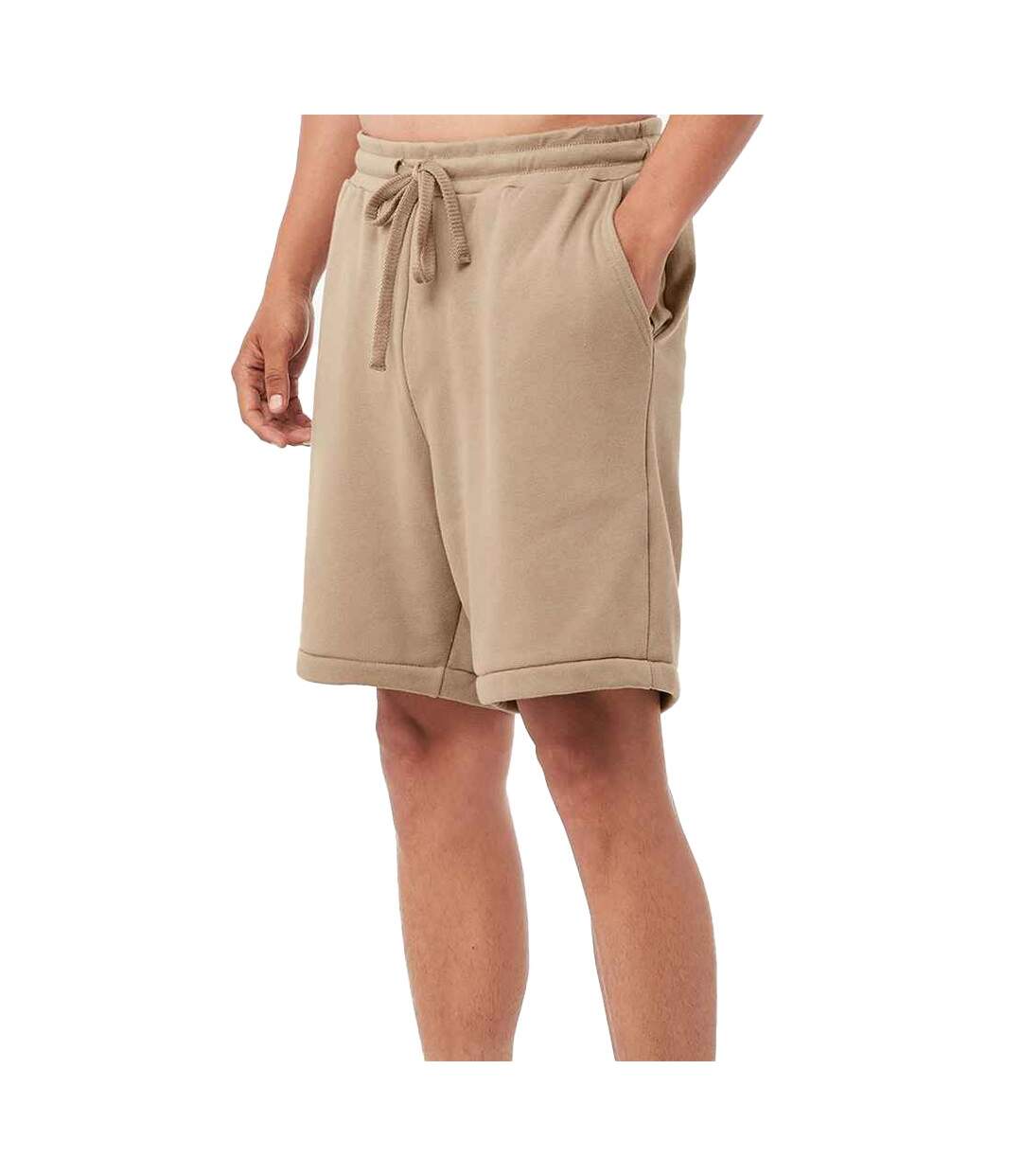 Unisex adult sponge fleece sweat shorts tan Bella + Canvas-3