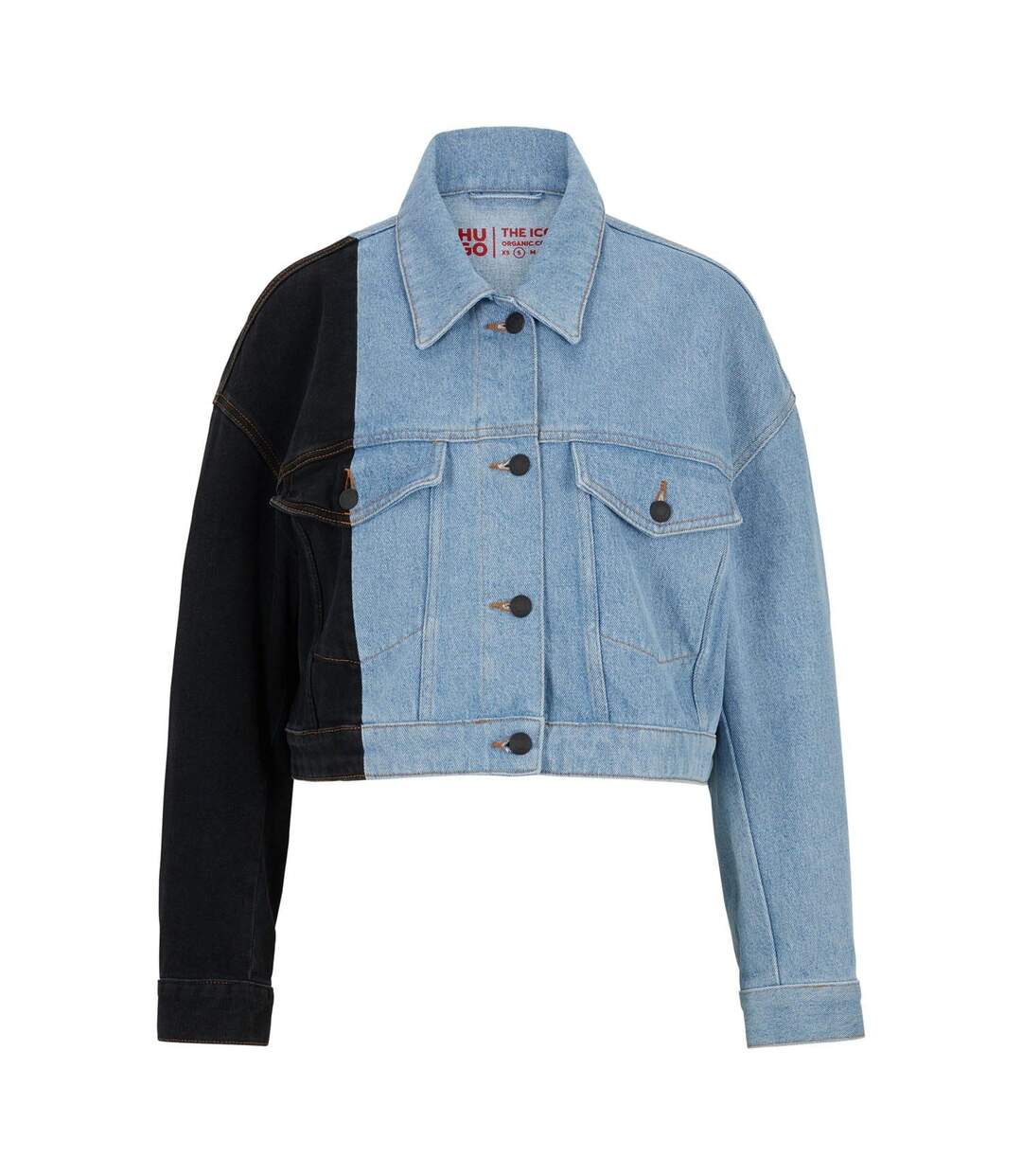 Womens/ladies Galentina-1 Denim Jacket Turquoise Hugo-1