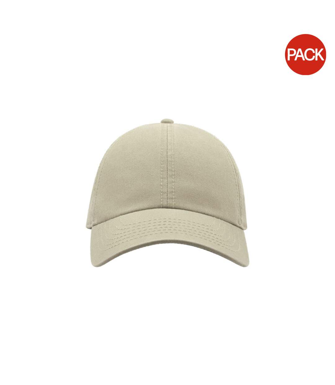 Atlantis Action 6 Panel Chino Baseball Cap (Pack of 2) (Stone) - UTAB428-1