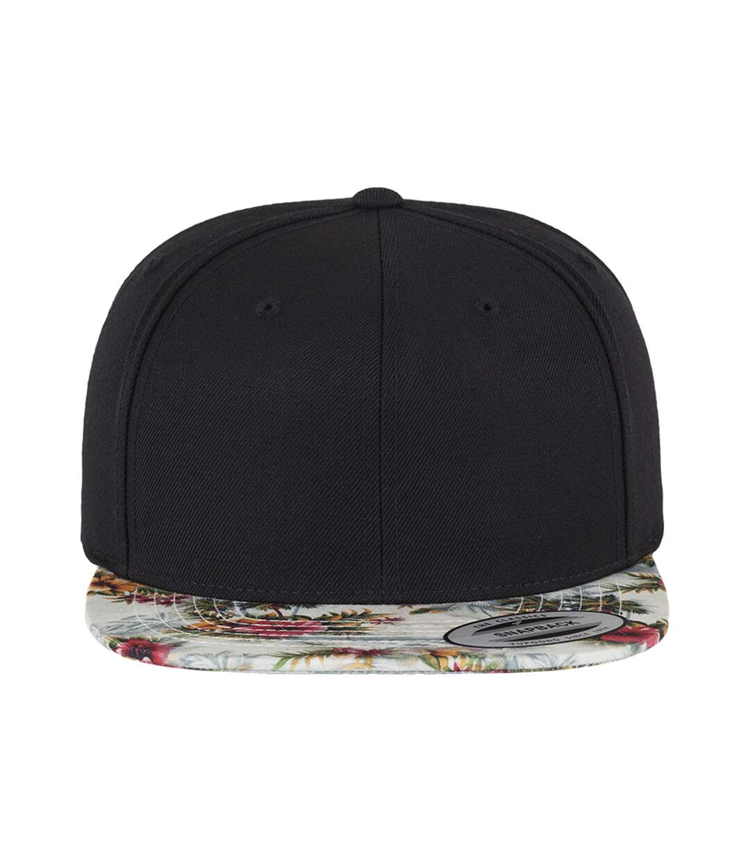 Casquette ajustable imprimée homme noir/floral menthe Yupoong-3