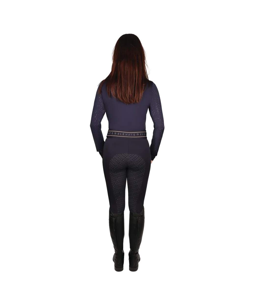 Womens/ladies elevate allure base layer top navy/gunmetal grey Hy-2