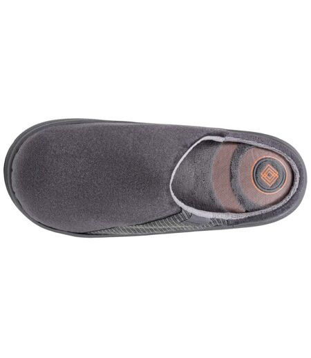Isotoner Chaussons Mules homme velours ultra doux, semelle bloup xtra souple amortissante