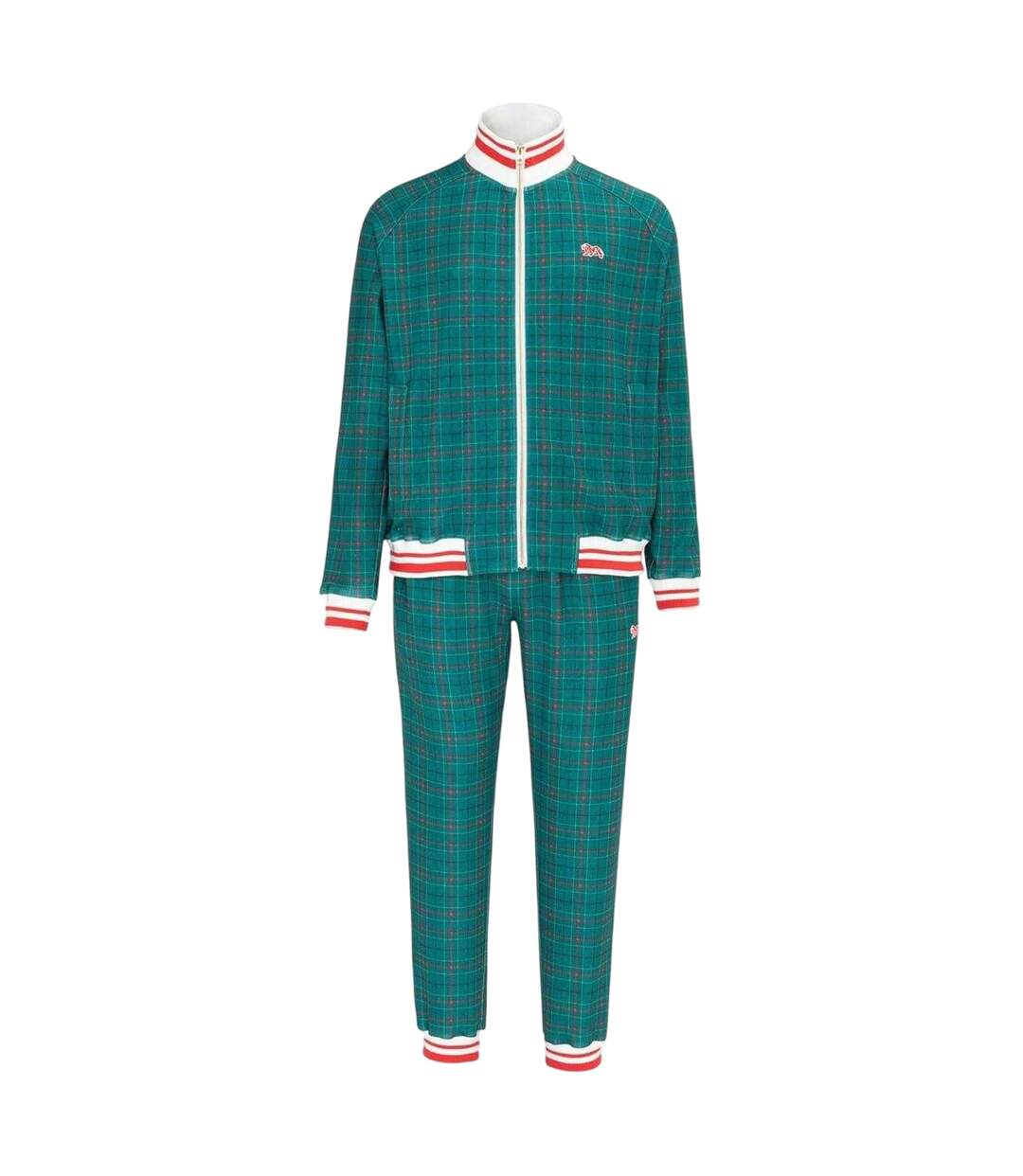 Mens Check Plaid Tracksuit Green Lonsdale-1