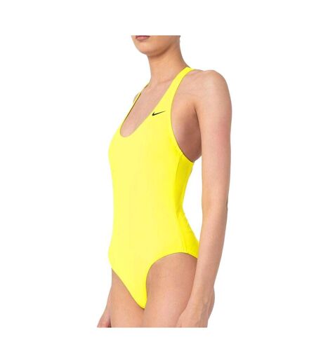 Maillot de bain 1 pièce jaune femme nike crossback