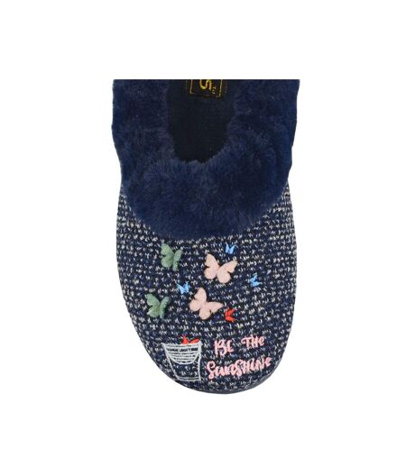 Chaussons Motif/style Papillons Tessa Femme Bleu Marine Sleepers