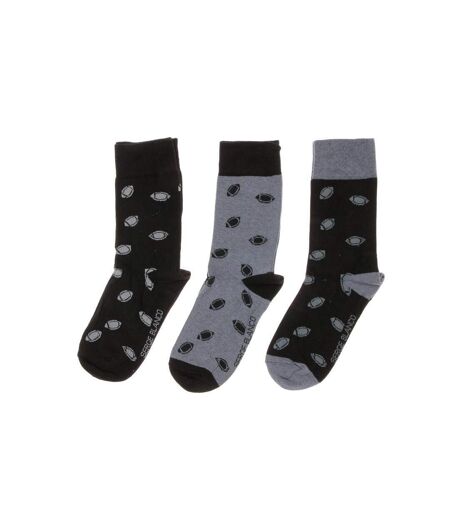 x3 paires de chaussettes noir/gris homme serge blanco 0bg - 39/42