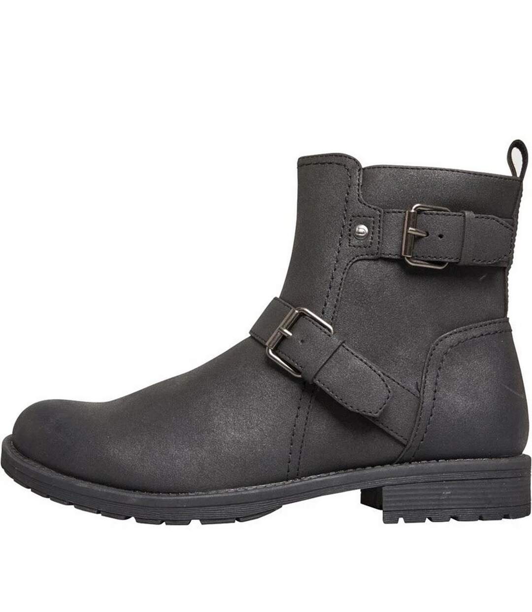 Mens Chad Low Block Heel Motorcycle Boots Black Nicholas Deakins-3