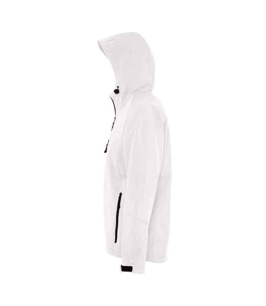 Mens Replay Hooded Soft Shell Jacket White SOLS-3