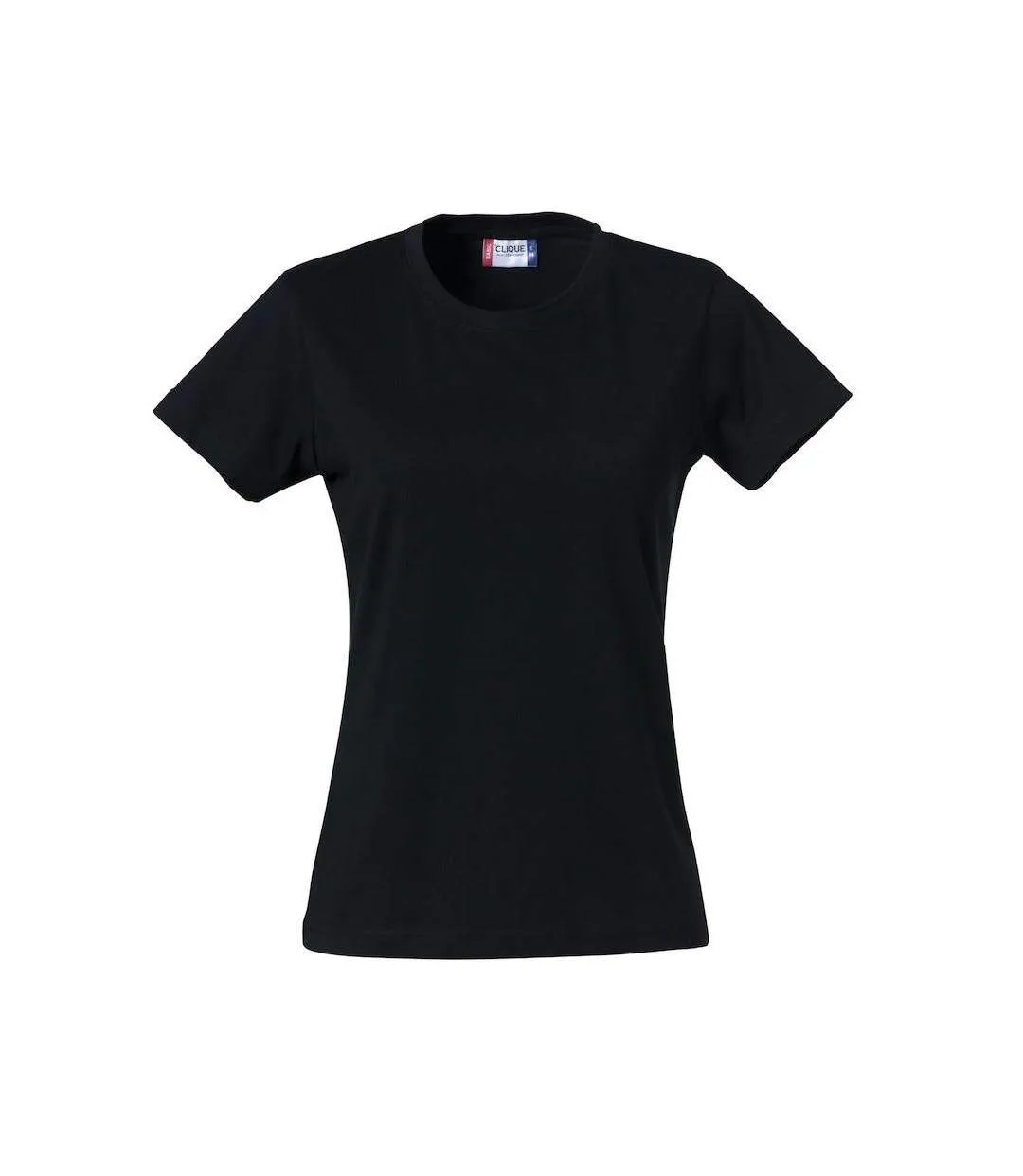 Womens/ladies Plain T-shirt Black Clique-3